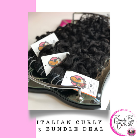 Italian Curly 100% Unprocessed Virgin Human Hair 3 Bundle Deal