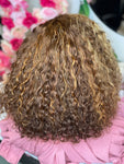 12" Curly Lace Front #27/#30 Wigs | 100% Virgin Human Hair | PrePlucked | Ready To Ship