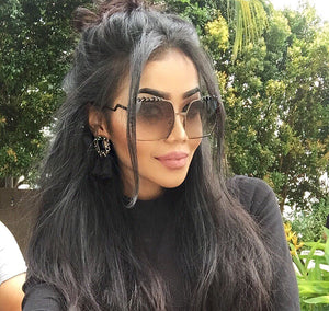 Oversized Aviation Diamond Square Sunglasses