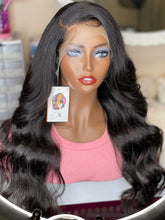 24” Bodywave (styled)100% Unprocessed Virgin Human Hair 13x4 frontal wig w/bleached knots/ Pre Plucked