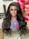 26” HD Bodywave 100% Unprocessed Virgin Human Hair 13x4 frontal wig w/bleached knots/ Pre Plucked
