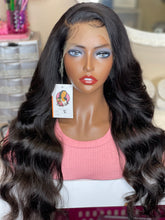 24” Bodywave (styled)100% Unprocessed Virgin Human Hair 13x4 frontal wig w/bleached knots/ Pre Plucked