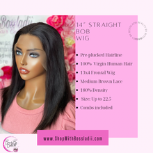 12"-14" Straight Bob 100% Unprocessed Virgin Human Hair 200% Density Pre Plucked 13x4 Frontal Wig | Ready To Ship