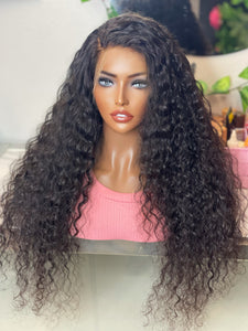 26” HD Italian Curly 100% Unprocessed Virgin Human Hair 13x4 frontal wig w/bleached knots/ Pre Plucked