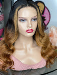 20” HD Honey Blonde ombré 100% Unprocessed Virgin Human Hair 4x4 Closure wig 200% Density Pre Plucked  | Ready To Ship