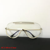 Big Shield Sunglasses with Oversize Alloy Frame | One Piece Sexy Cool Sunglasses