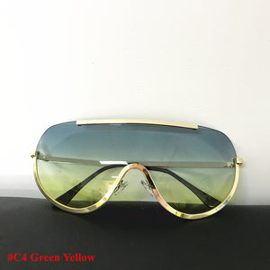 Big Shield Sunglasses with Oversize Alloy Frame | One Piece Sexy Cool Sunglasses