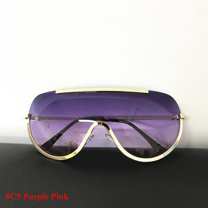 Big Shield Sunglasses with Oversize Alloy Frame | One Piece Sexy Cool Sunglasses