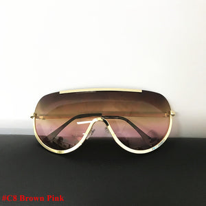Big Shield Sunglasses with Oversize Alloy Frame | One Piece Sexy Cool Sunglasses