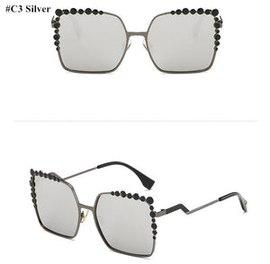 Oversized Aviation Diamond Square Sunglasses