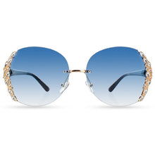 Rimless gradient fashion sunglasses | Big Frame Rhinestone sunglasses