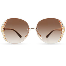Rimless gradient fashion sunglasses | Big Frame Rhinestone sunglasses