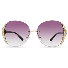 Rimless gradient fashion sunglasses | Big Frame Rhinestone sunglasses
