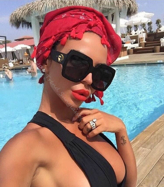 Oversized Retro Square Sunglasses