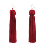 Retro Braided Long Tassel Cotton Drop Earrings For Women | available in 5 Color