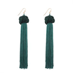 Retro Braided Long Tassel Cotton Drop Earrings For Women | available in 5 Color