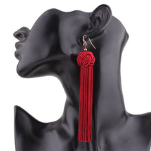 Retro Braided Long Tassel Cotton Drop Earrings For Women | available in 5 Color