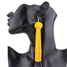 Retro Braided Long Tassel Cotton Drop Earrings For Women | available in 5 Color