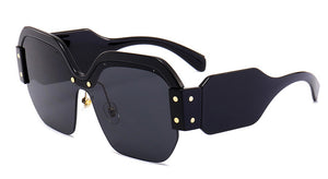 Luxury Oversized Mirror Tint Rimless Designer Sunglasses | 4 colors available