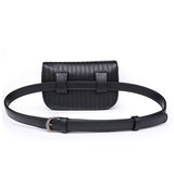 Black leather belt bag