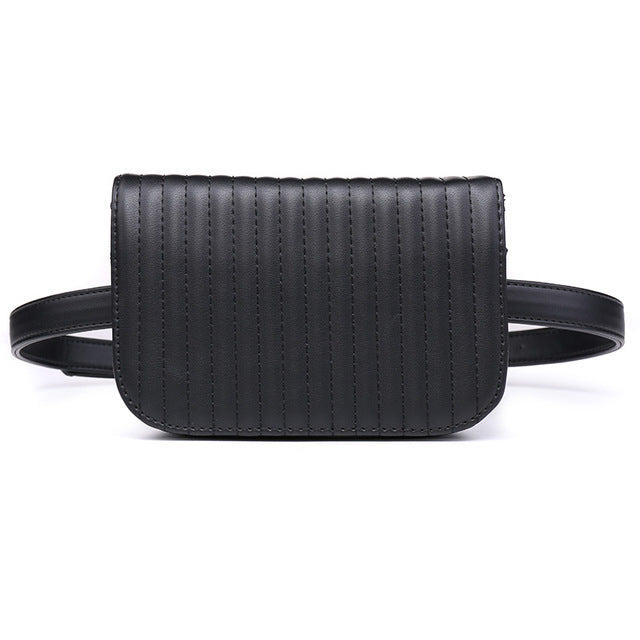 Black leather belt bag