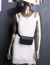 Black leather belt bag