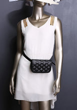 Black leather belt bag