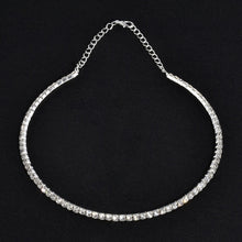 1 2 3  Rows Rhinestone Choker Necklace For Women