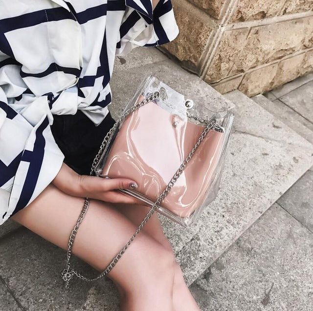 Clear Transparent  Holographic Shoulder Bag