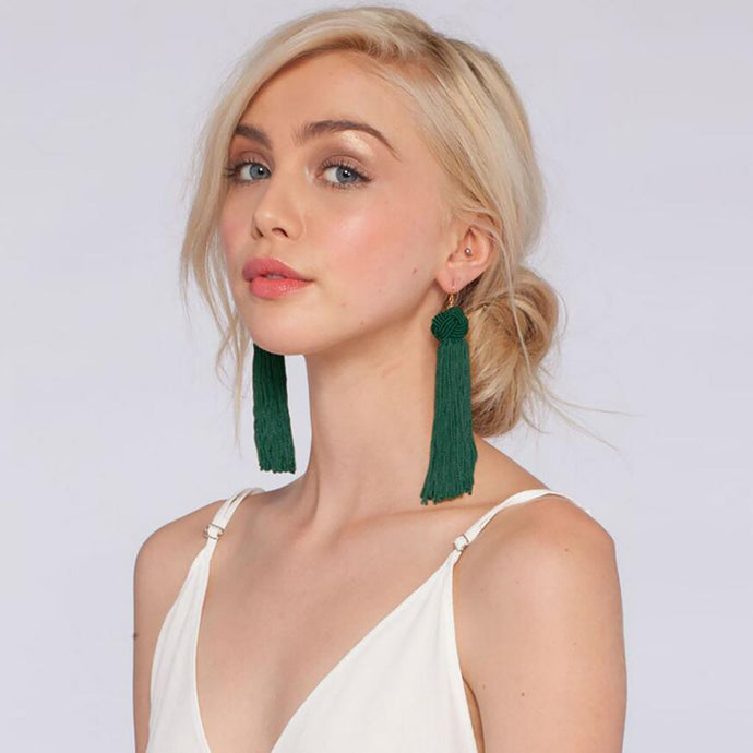 Retro Braided Long Tassel Cotton Drop Earrings For Women | available in 5 Color